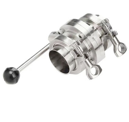 Edelstahl Handbetriebenes Schmetterlingsventil, Tri-Clamp Ferrule Komplett-Set